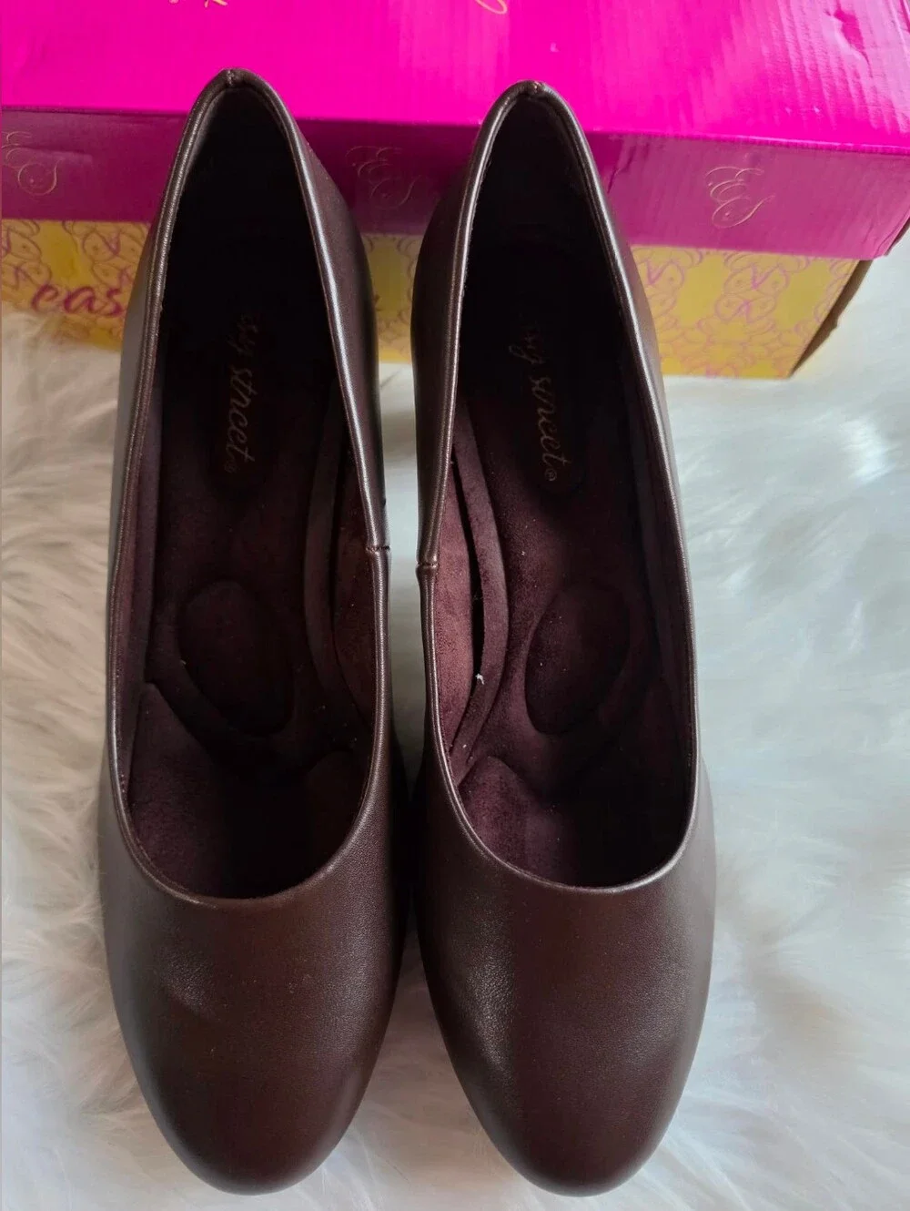 Easy Street Equinox Womens Stiletto Heel Pumps, 9 1/2 Wide, Brown
